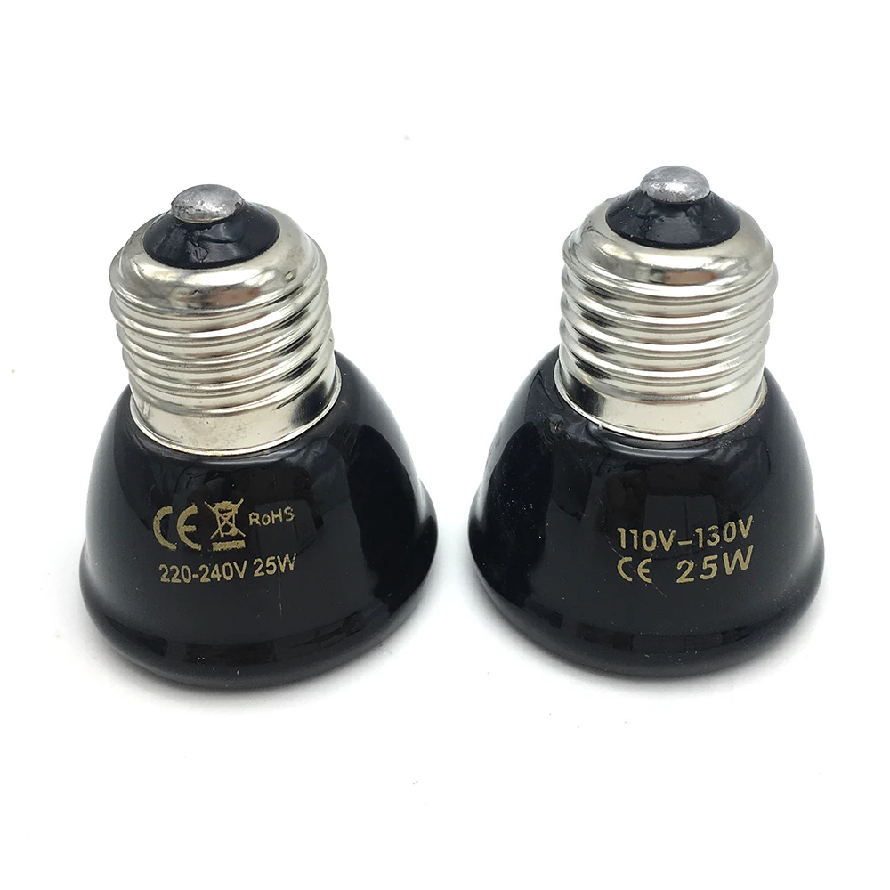 25/50/75/100W E27 Pet Heating Lamp 110V 220V Infrared Ceramic Emitter Heat Light Bulb Pet Brooder Chickens Reptile Lamp 1PC