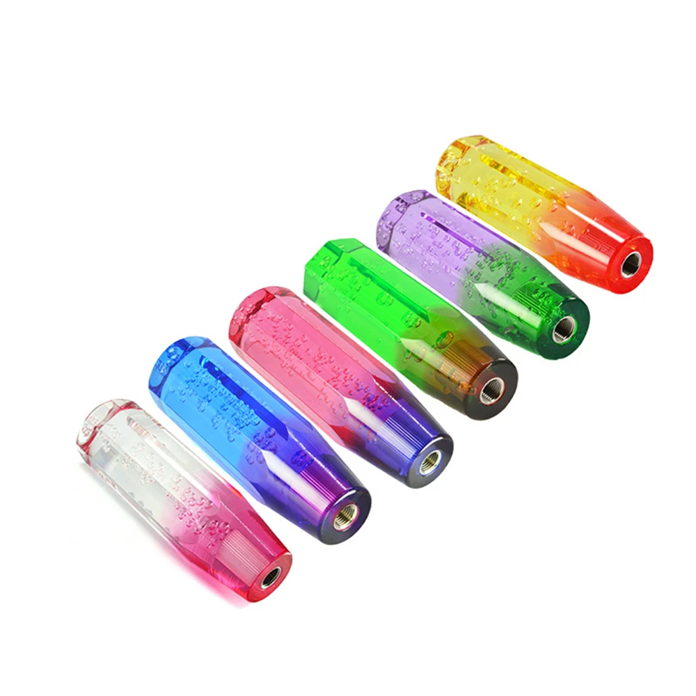 Universal 15cm Car Stitching Color Multicolor Crystal Bubble Gear Shift Knob Colorful Shifter Lever Fit For Honda Toyota Nissan