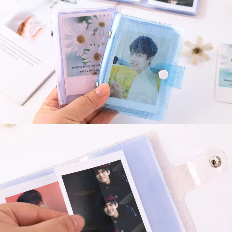 Jelly Color Photo Album for Mini Card Photo Sticker Album Mini Photo Album Photos Instax Album Transparent Glitter Card Holder