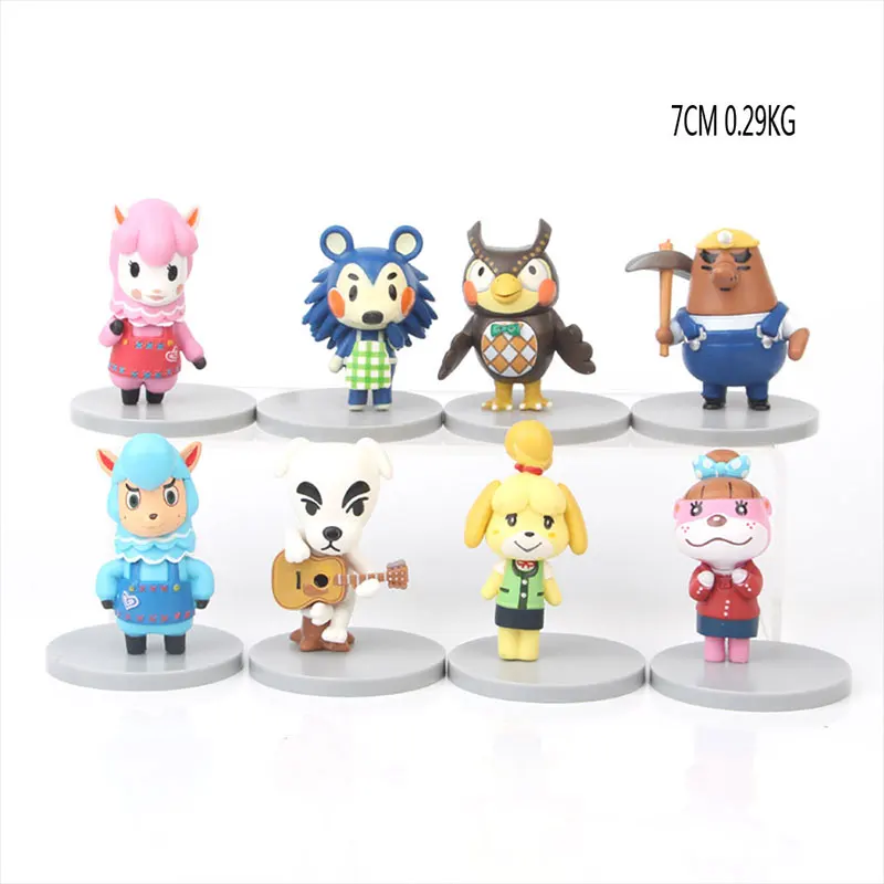 8Pcs/set Animal Crossing Anime Figure Isabelle Action Figures Jingjiang Kk Figurine Models Toy Gift Children's Toys Dolls Model