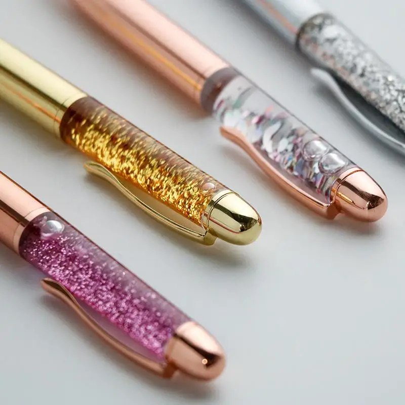 Metal Ballpoint Pen Quicksand Sequin Signature Pen Business Office Gift Pen Ballpen School Office Supplies Stationery Student