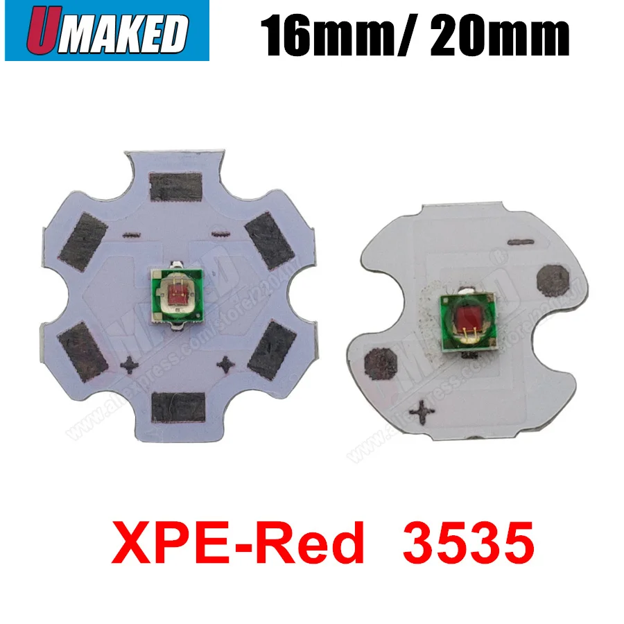 5pcs  3W Cree LED XPE XP-E R3 3535 SMD High Power LED Chip White Red Green Blue UV Color With 16mm 20mm LED PCB