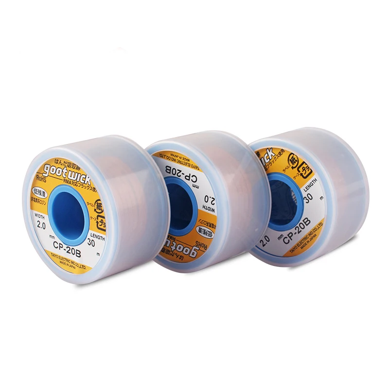 Newest 100% Brand Original Japan GOOT Desoldering Wicks Bulk-Length Spool of RoHs Lead-free MSDS for RMA Base Flux