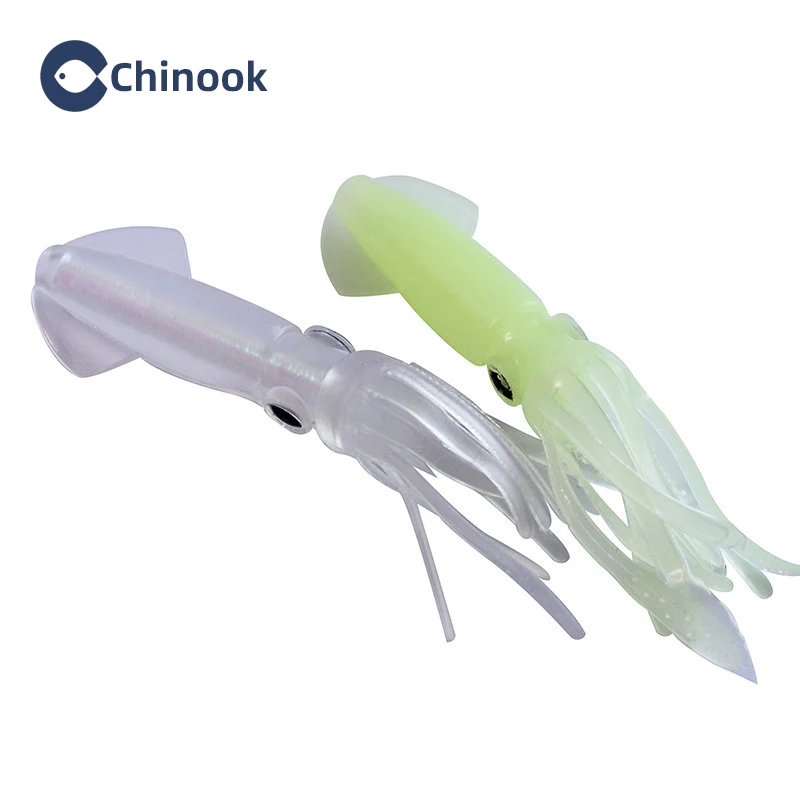 Chinook Fishing Soft Lure Octopus 8g Silicone Sea Fishing Lure Large Luminous Squid Soft Baits Fake Lures Pesca Fishing Tackle