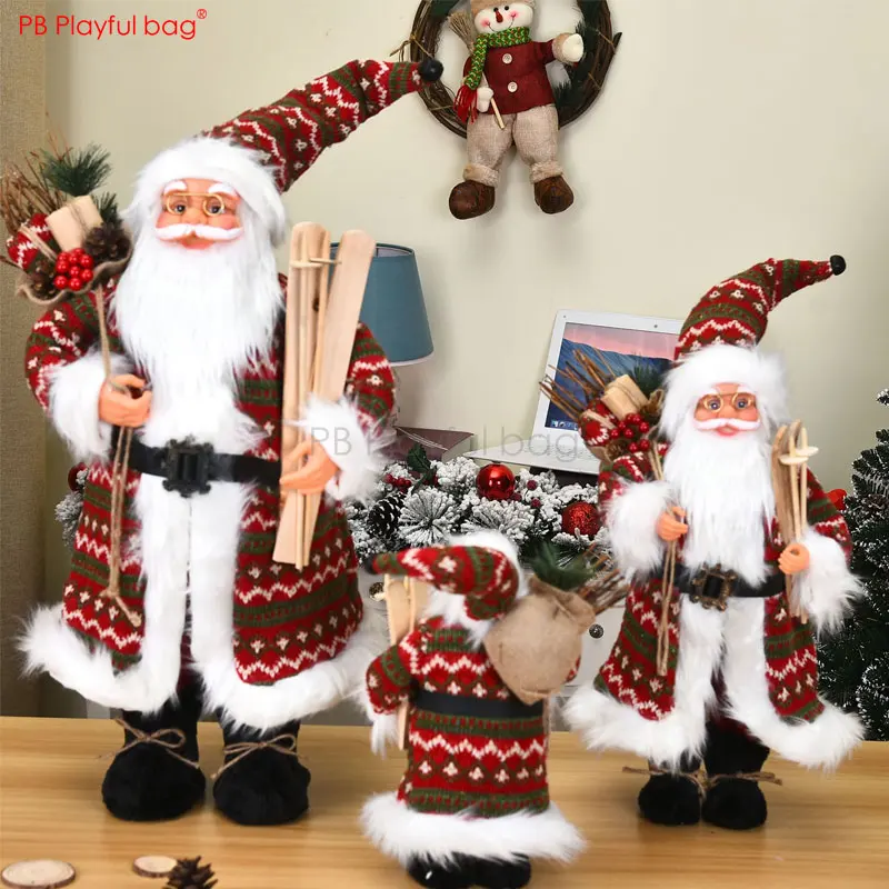 Playful bag Christmas Santa Claus dolls festival decoration Children Santa toys Christmas ornament New Year Kid's gifts AA28