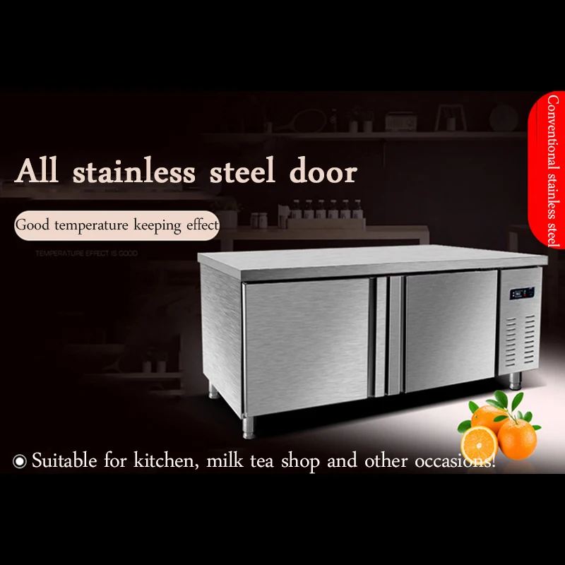 1.8 متر الفريزر التجاري نضارة الفولاذ المقاوم للصدأ عرض مقبض كابينة نوع الثلاجة الحليب الشاي مخزن الثلاجة