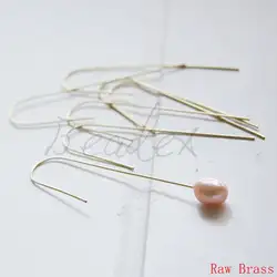 DIY Supply-60 Pieces Raw Brass Plated on Steel Earring Finding - Ear Wires - U Hooks 57x13mm (3281C)