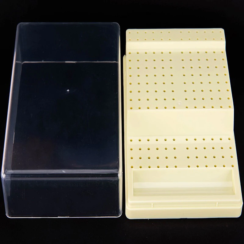Caja de plástico para fresas dentales, caja de colocación de taladro de 168 agujeros, herramientas dentales, caja de taladro de dentista, estuche esterilizador de Autoclave