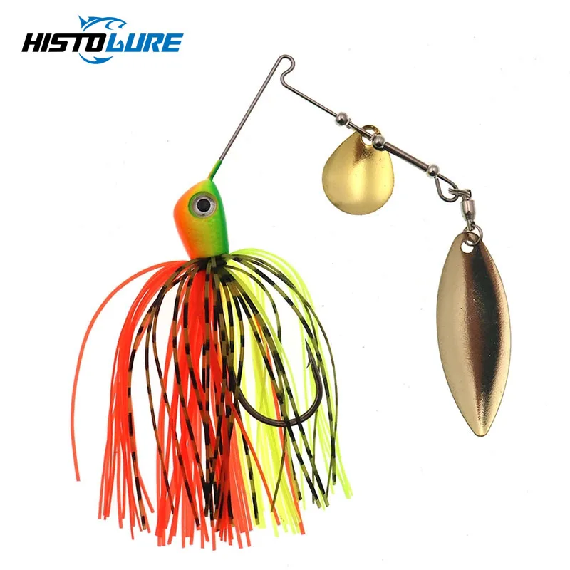 HISTOLURE Spinnerbait Metalllöffel Angelköder, Spinner Swimbait, Bass Metal Jigs, 1 Stück, 14 g