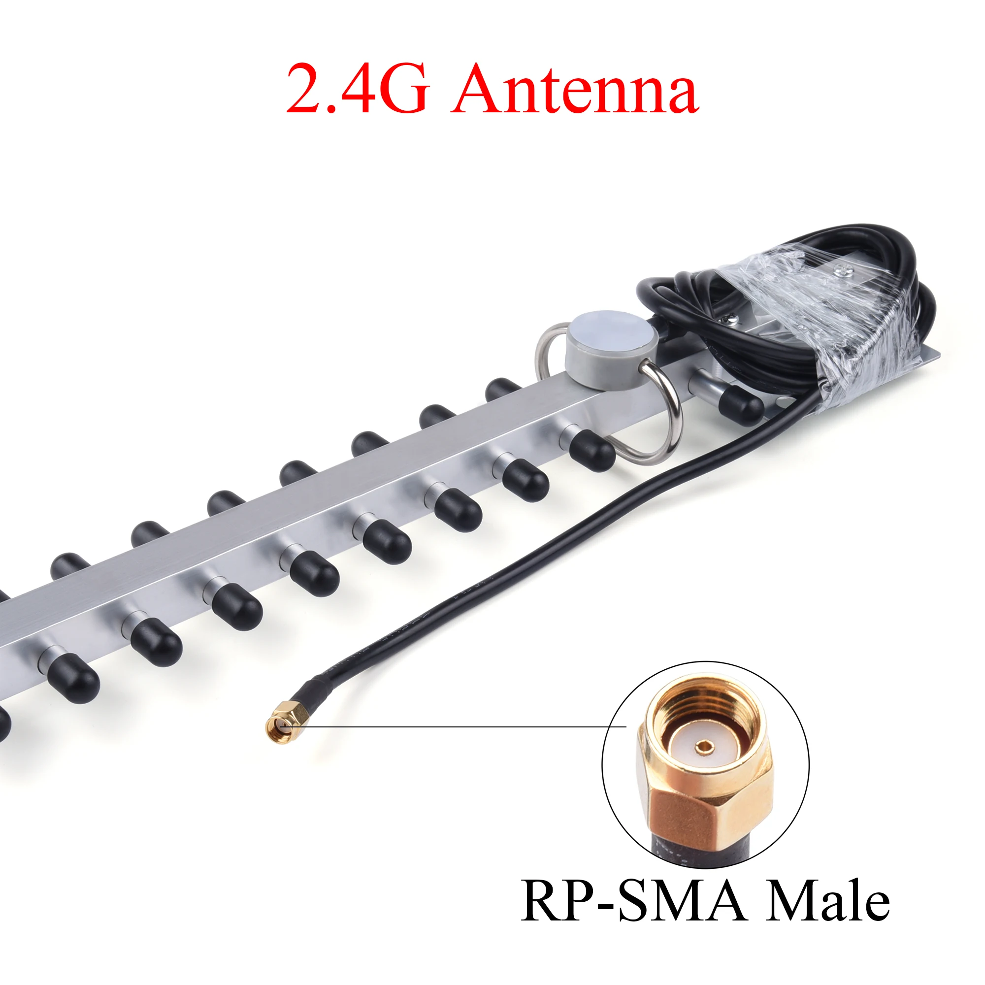 4G/2.4G WiFi Antenna 25dBi RP-SMA/SMA Male Outdoor Wireless Yagi Antenna For Booster Amplifier With Cable