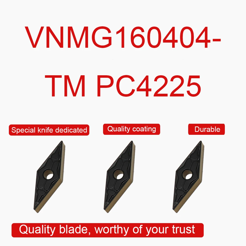 10 шт. высокое качество VNMG160404-TM PC4225 карбидные вставки VNMG 160404 лезвие для наружной обточки токарные инструменты аксессуары