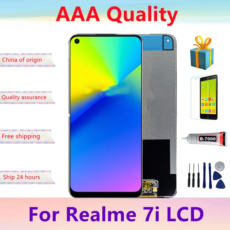 100% Original LCD For Realme 7i LCD Display Screen For RMX2103 Snapdragon 662 LCD Display Screen Digitizer Repair Parts