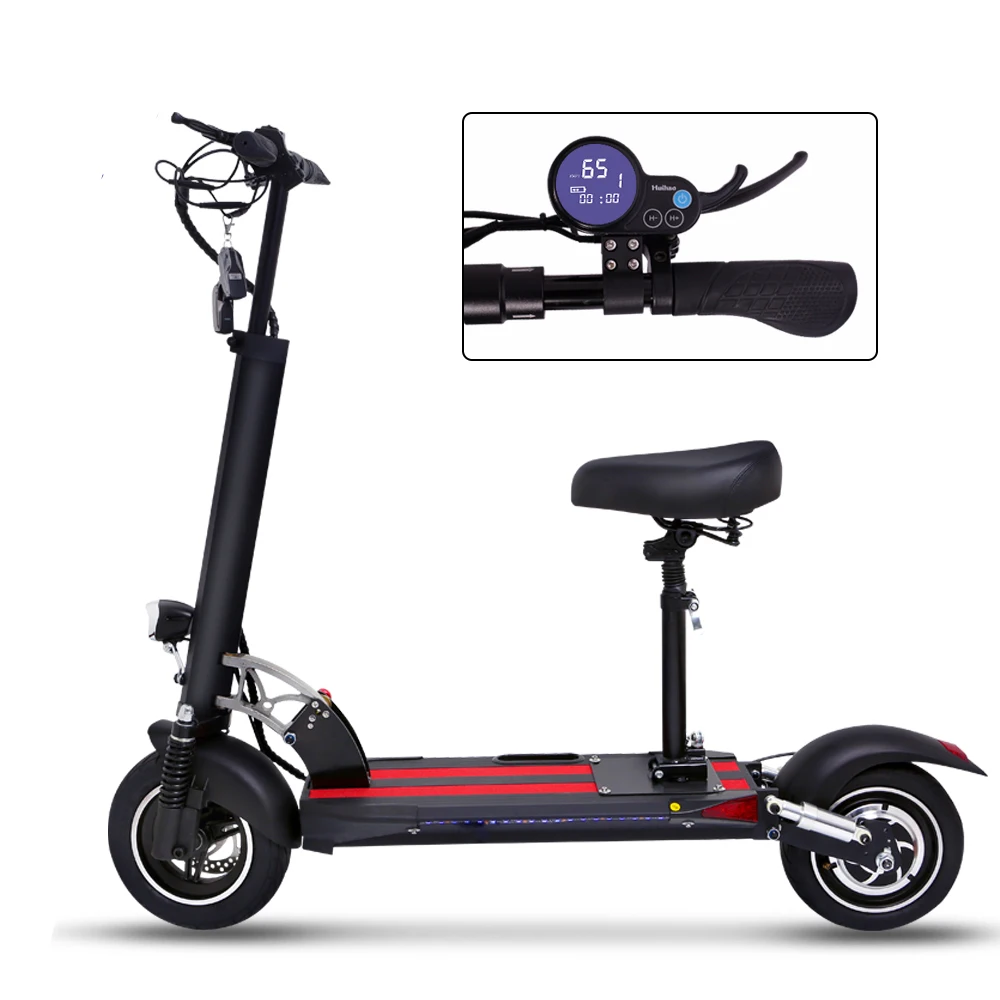 Electric Scooter Foldable E-Scooter With Shock Absorber 45 km/h 120 kg Load 10 Inch Pneumatic Tyres led LCD display