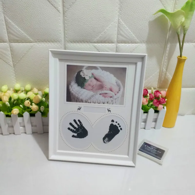 Baby Hand Footprint Photo Frame Newborn Growth Record Souvenir Creative Picture Frames