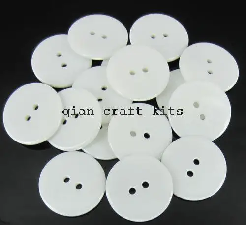 400pcs 18 mm White Buttons 2- Hole, Round Plain Buttons, Sewing, Craft, Scrapbooking, Button basic resin beads