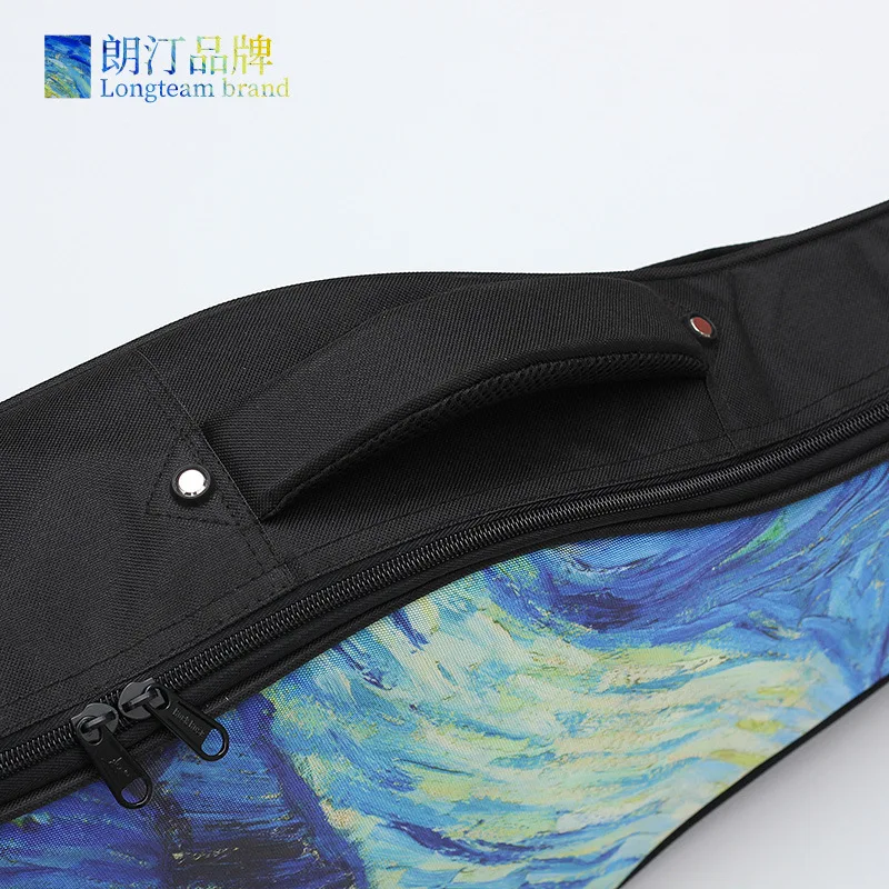 Guitar Case Bag 36 40 41 Inches Van Gogh Starry Night Interactive Animation Backpack Thicken Carry Gig Guitar Accessories