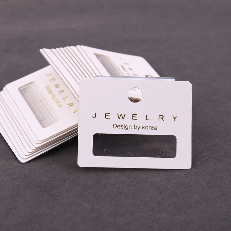 

100pcs Paper Pvc Craved Earring Cardboard Popular Selling White Style Newest Design Customize Card 4.5x3.5cm