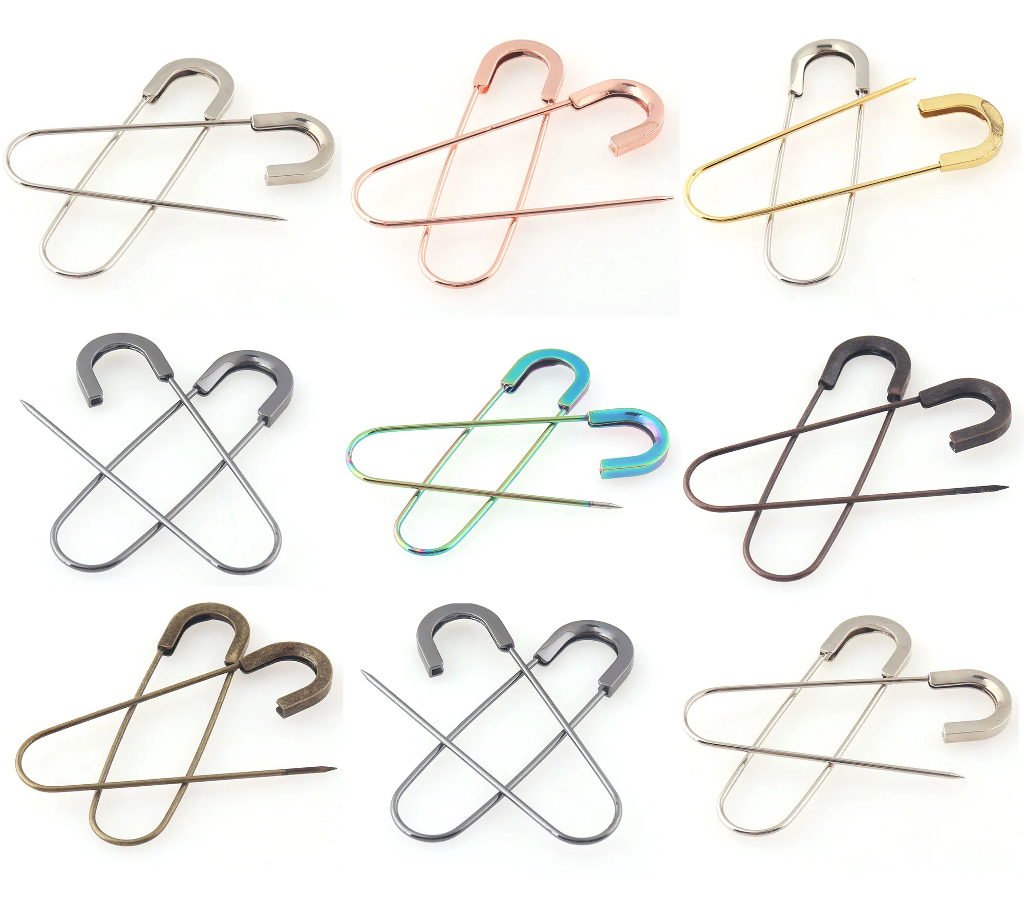 6 PCS Craft Large Safety Pin Deluxe Brooch Kilt Scarf Pin for Shawl Tag Fastening Jewellery Sewing Clothing Holder