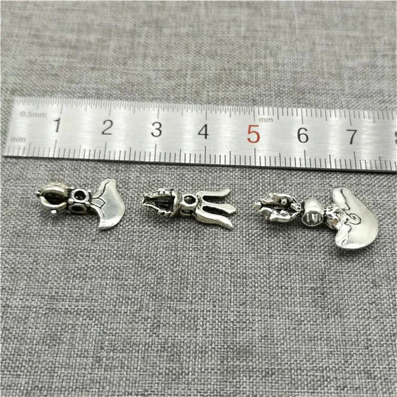 4 piezas de cuentas de plata esterlina 925 para pulsera budista, Dorje, Tridente, Dagger