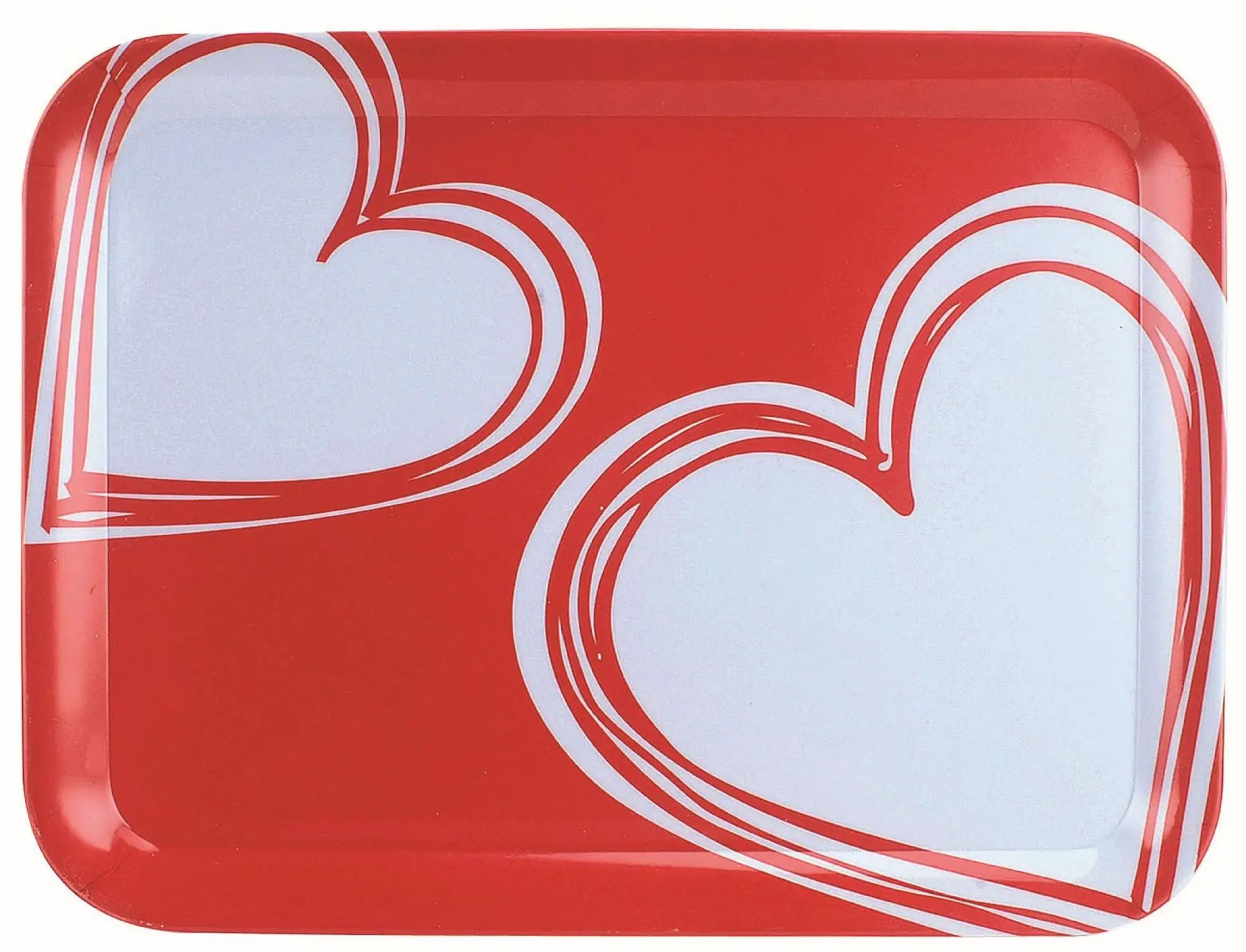 

DOLBOVI HK20075-7270 Melamine Big size tray Red Heart Pattern 43x32x0,4cm tray поднос plateau de service