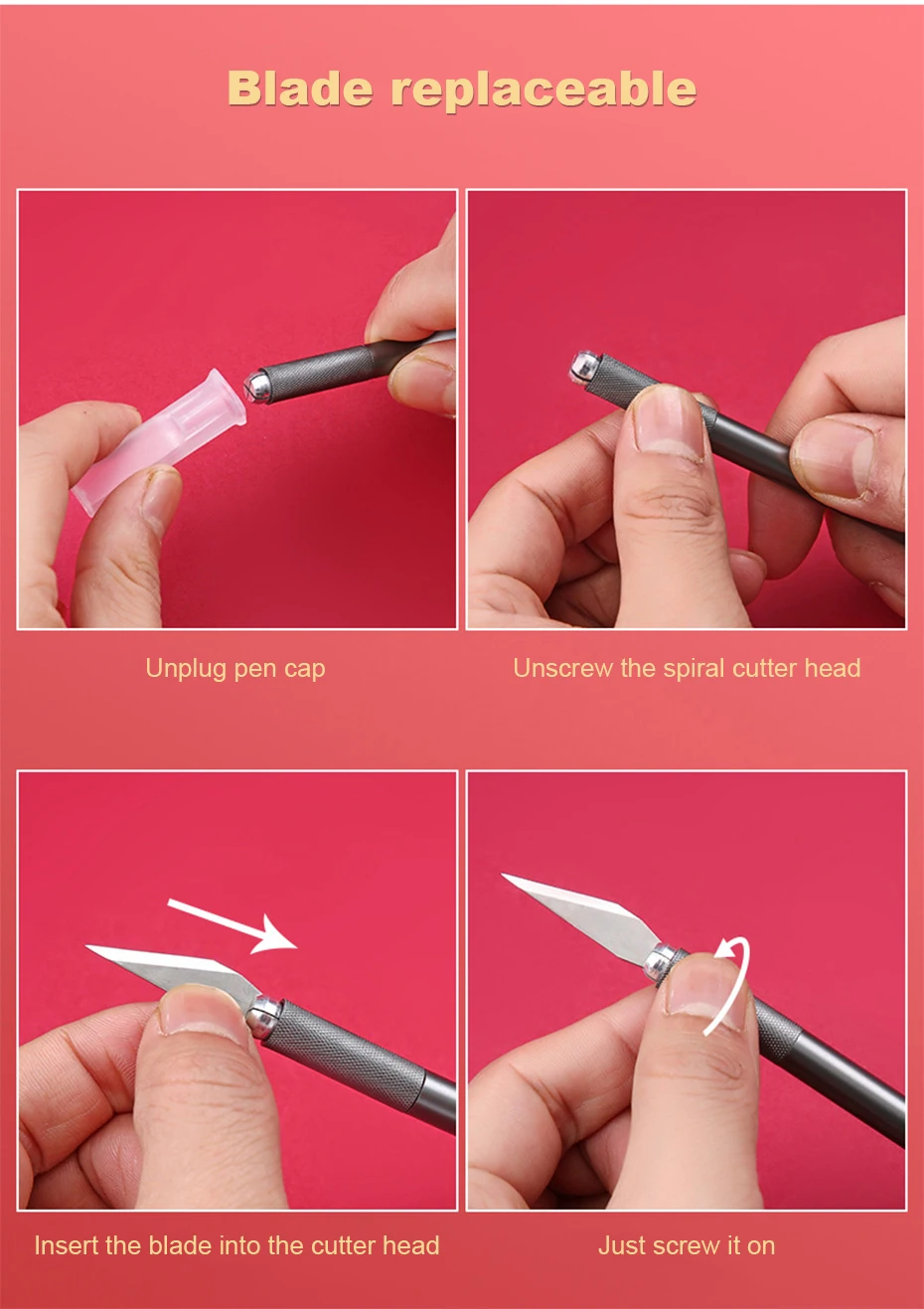 Deli Skalpellklingen Metall-Präzisionsmesser Gravurwerkzeug für Holz, Papier, Handy- und PCB-Reparatur – Detail 17