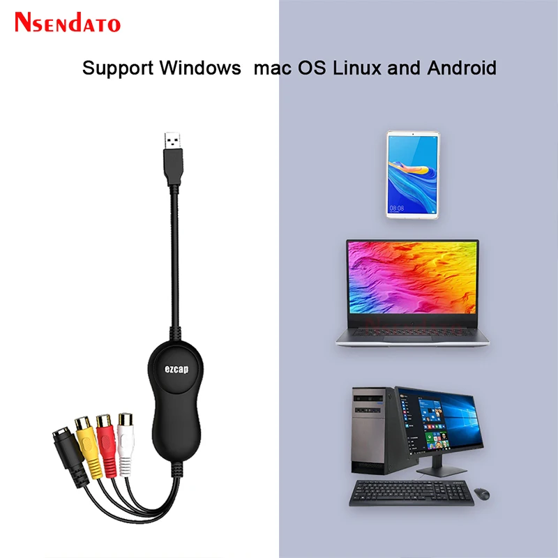 Ezcap-USB 159オーディオビデオグラバーキャプチャカード,デジタルビデオ形式のコンバーター,Windows 10,Mac用のHDカムコーダー,2.0