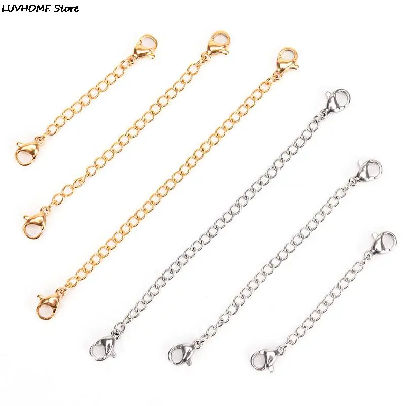 1pcs Stainless Steel Extended Extension Tail Chain Lobster Clasps Connector DIY Jewelry Making Findings Bracelet Necklace