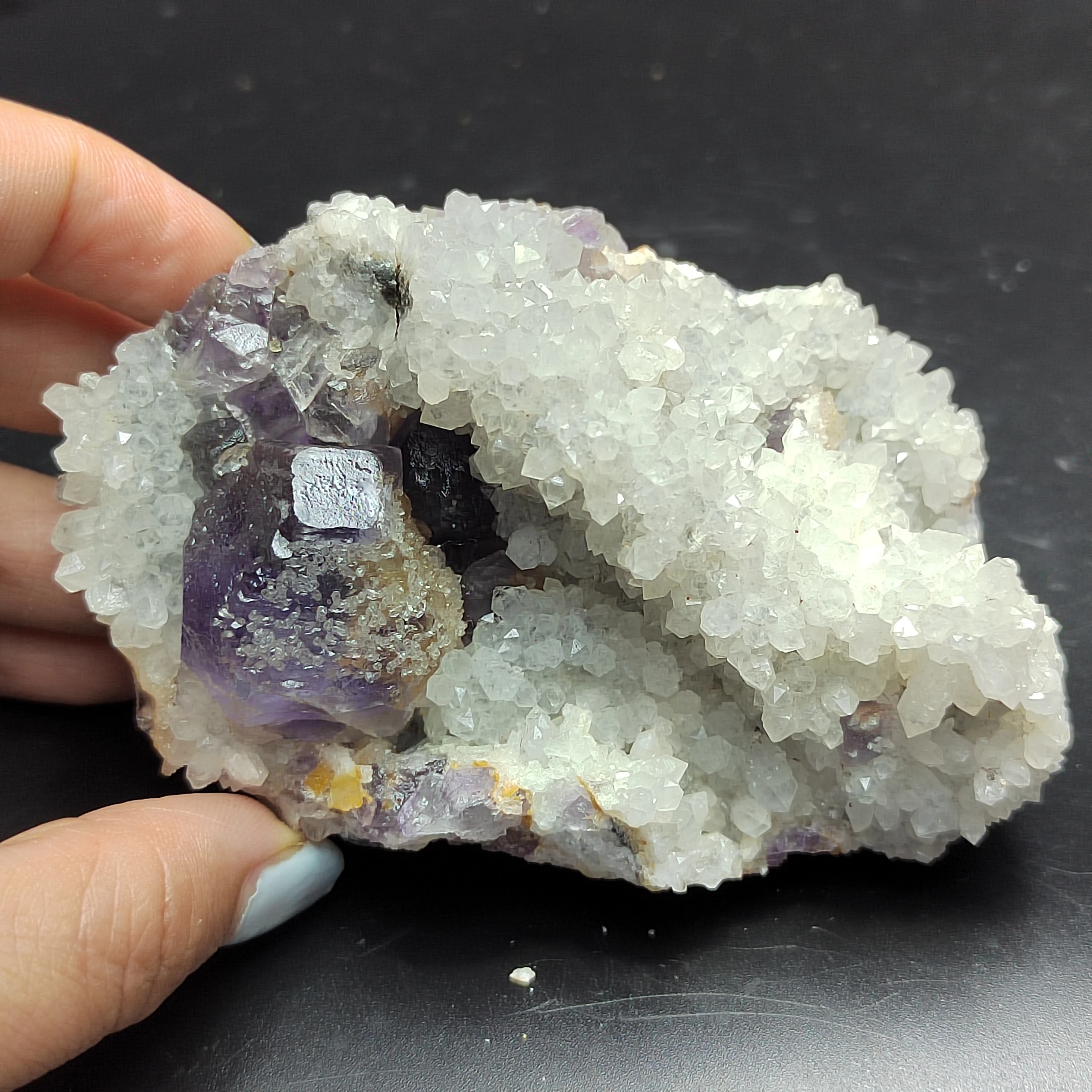 

301.4gNatural purple fluorite and Crystal Cluster home decoration HEALING CRYSTAL QUARTZ GEM MINERAL