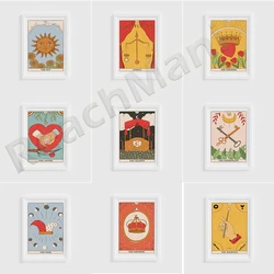 Tarot card printing, moon, power, judgment, great mystery, wall art tarot card printing, modern art love posters, large arcana d