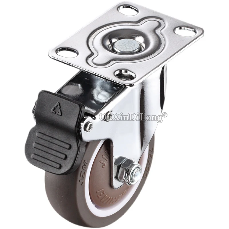 4PCS 2.5Inch Heavy Duty Load 150KG Rubber Swivel Casters With Brake Mobile Wheels For Furniture Trolleys Medical Equipment GF694