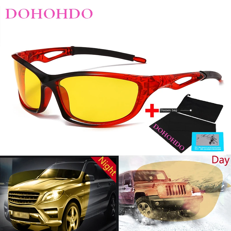 DOHOHDO New Night Vision Glasses For Driving Men Women Car Driver Goggles Sunglass UV Protection Polarized Sunglasses Anti-Glare