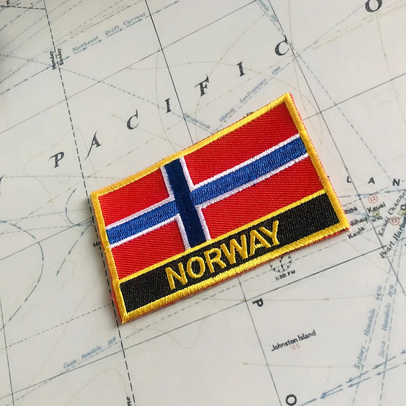 Norwegia flaga narodowa łaty do haftu odznaka tarcza i kwadratowe szpilki jeden zestaw na tkaninie opaska dekoracja plecaka