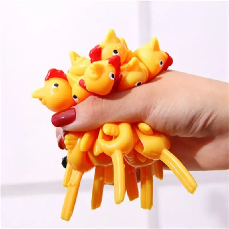 Pássaros de dedo divertidos 3 peças, brinquedos de novidade engraçados piada galinha de borracha elástica voando peru lembranças de festa