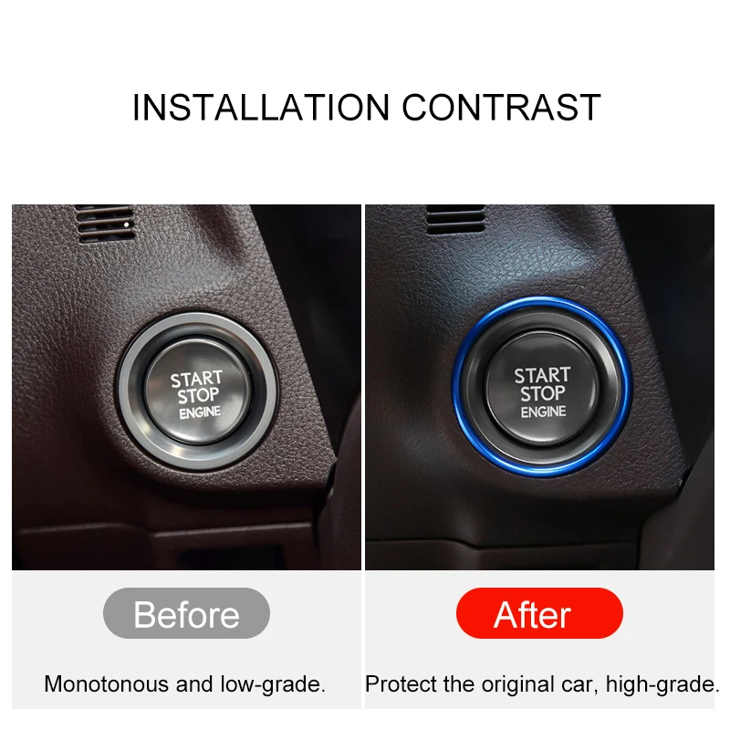 Qhcp Auto Motor Ontsteking Apparaat Start Stop Drukknop Cover Quartz Decor Ring Stickers Aluminiumlegering Voor Lexus Esnxrxuxisgslsc