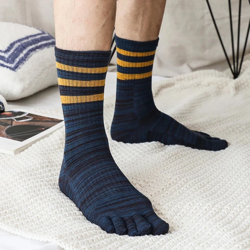 5 Pairs Toe Sport Short Socks Colorful Striped Compression Endurable Fitness Bike Run Outdoor Basketball Travel 5 Finger Socks