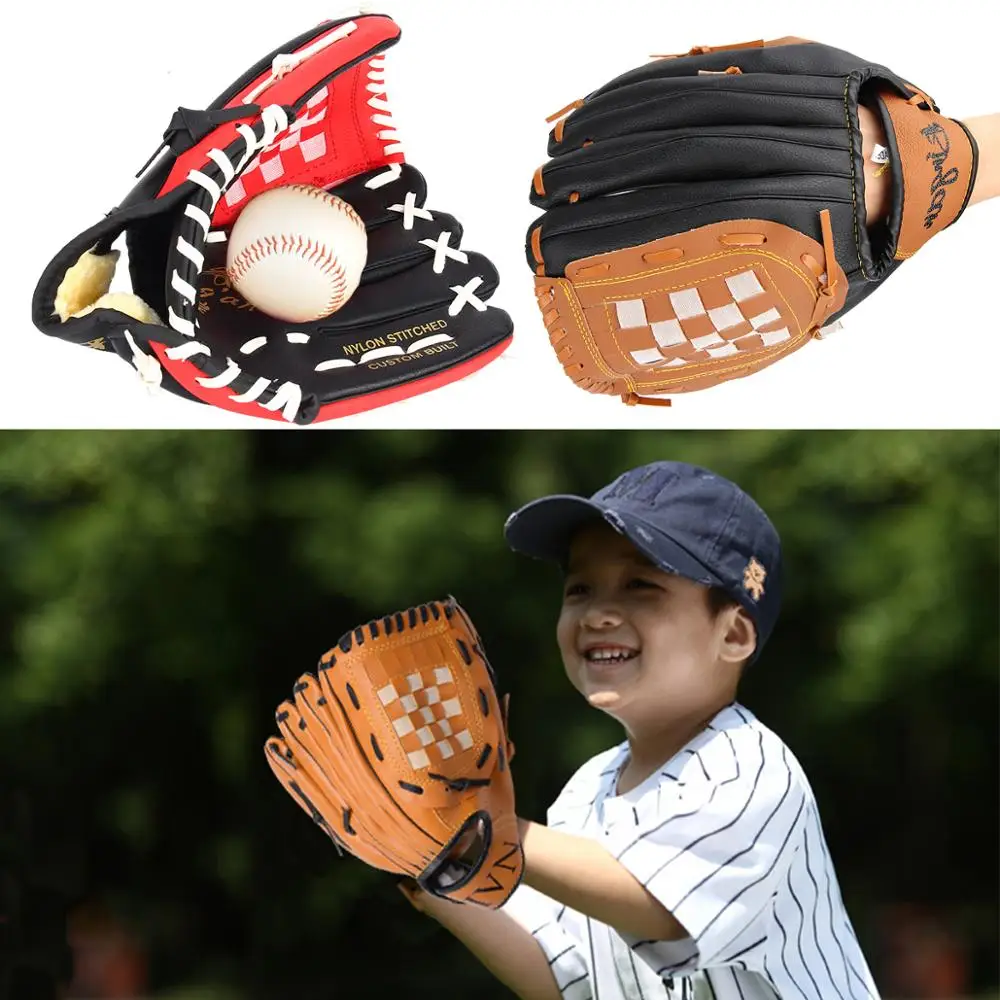 1 PC Baseball Handschuh Leder Starke Softball Fang Ball Im Freien Sport Links Hand Ausbildung linkshänder werfen 10.5 "/11.5"/12.5"