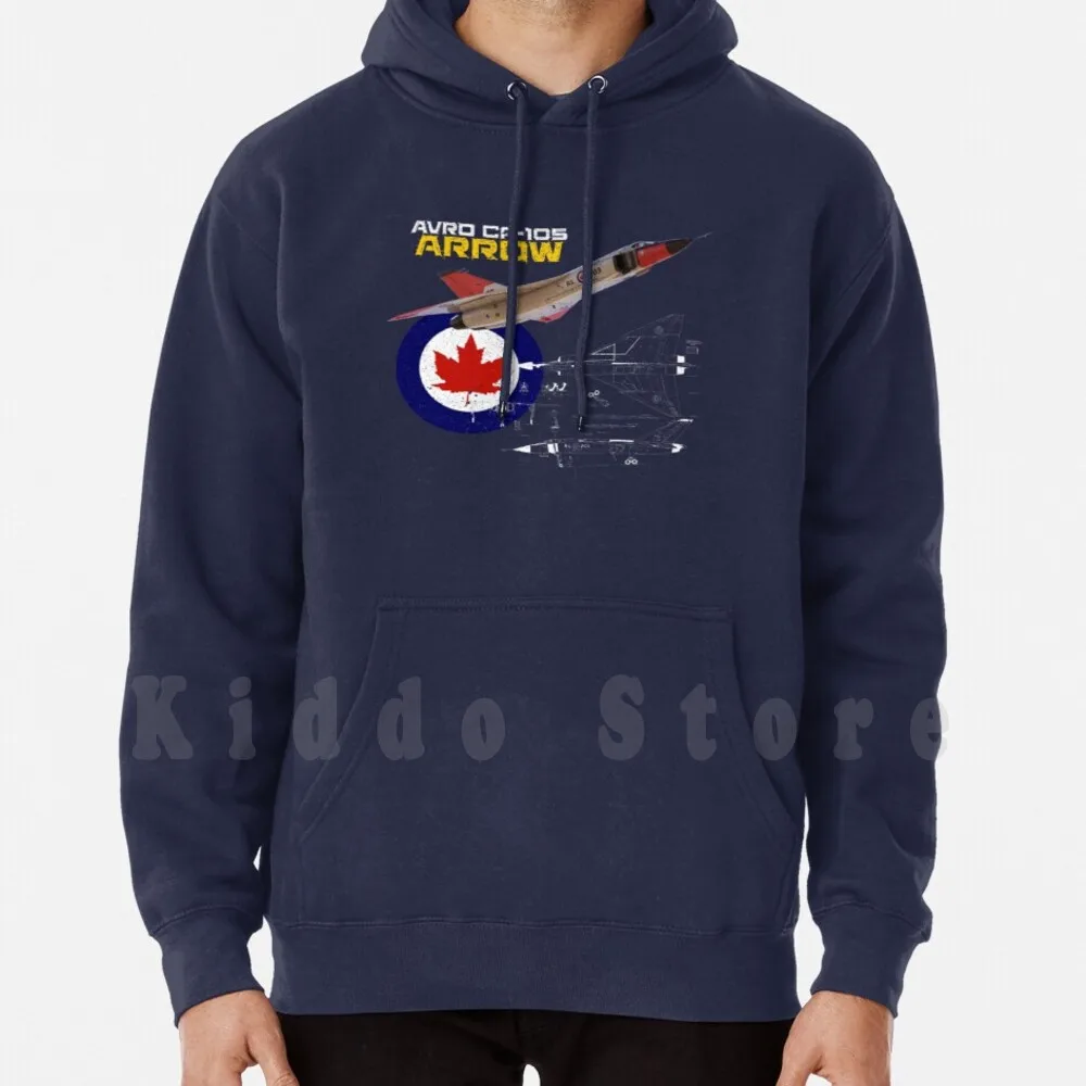 Canadian Avro-105 Arrow Hoodies Long Sleeve Royal Canadian Air Force Rcaf Avro Arrow Cold War Military Jet