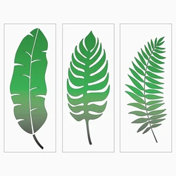 Reusable 3Pack Leaf Wall Stencil for Painting on Wall,Floor,Furniture,Fabric