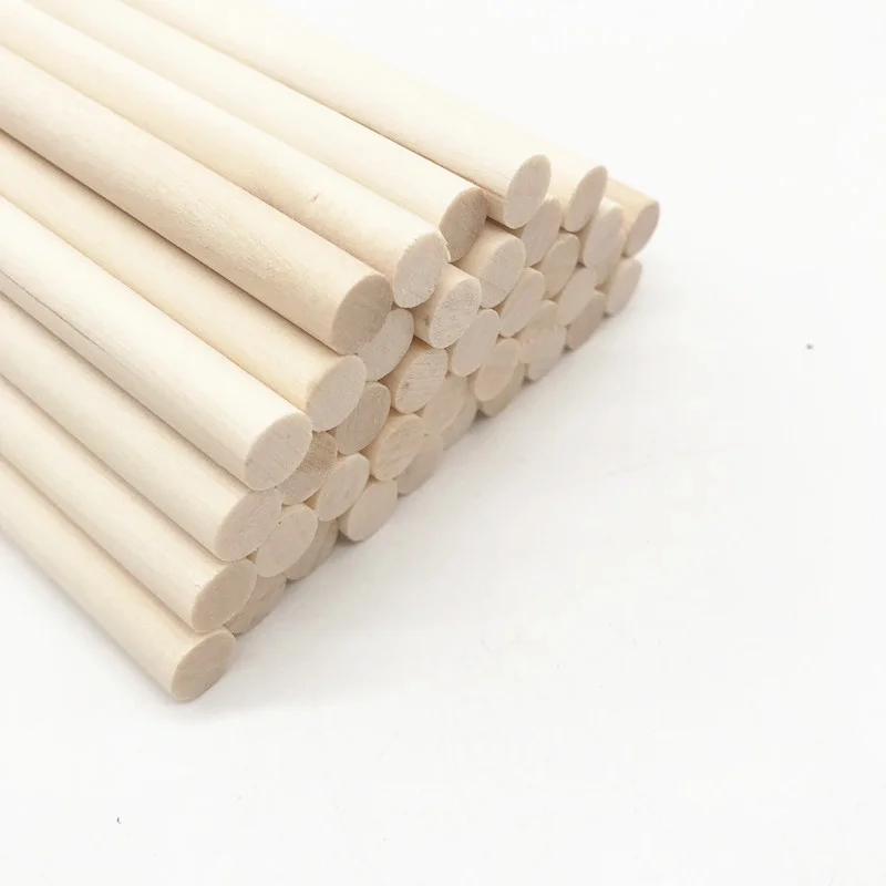 20 pcs high quality solid wood round wood stick DIY model long wood stick wood crafts creativity 14 * 0.8 cm