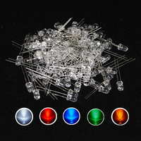 500pcs 20Ma F5 5MM Long Lead Transparent Ultra Bright White LED Diode kit pack 5Colors Red White Yellow Green Blue
