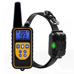 Electric Dog Training Collar, Pet Remote Control, Waterproof, Rechargeable, LCD Display, All Size, Shock Vibration Sound, 800m