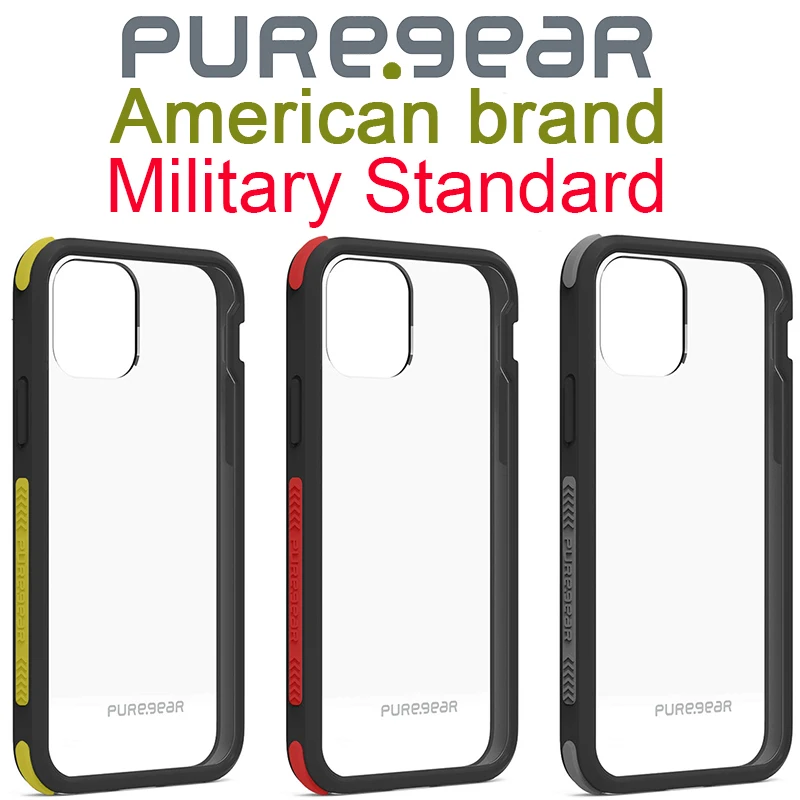 PureGear Shockproof Silicone Phone Case For iPhone 11 11 Pro Max XR XS Max X Transparent Protection Cases