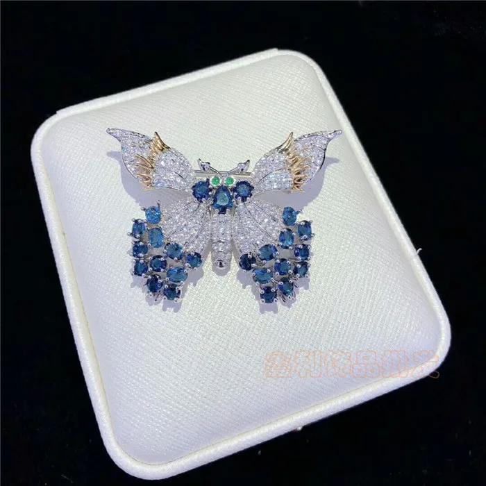 wow! green/red/blue  zircon butterfly brooch  nature wholesale FPPJ for xms gift woman