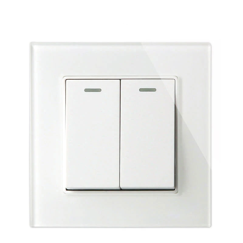 Avoir Wall Button Switch 1 2 3 4 Gang 1 2 Way Button Switches Light Switch On / Off Glass Panel Outlet Lamp Light Switch