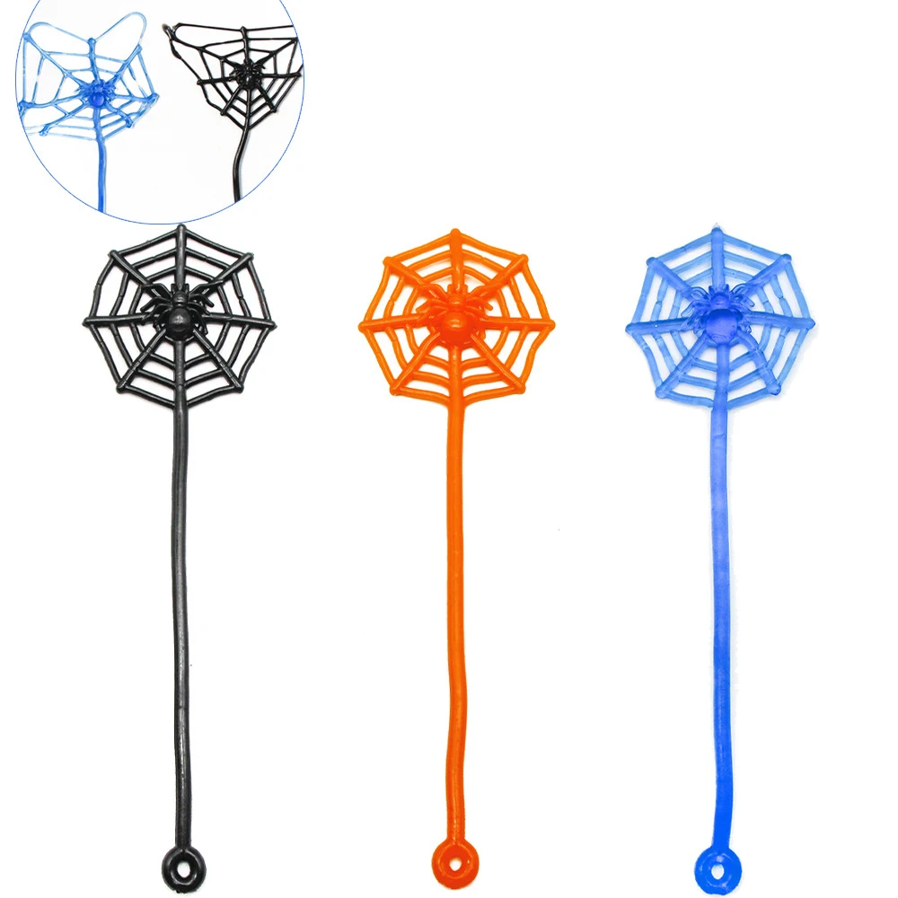 TPR Soft Material Sticky Spider Web Toy Children\'s Birthday Funny Sticky Elastic Stretch Vent Toy Halloween Gift Accessories