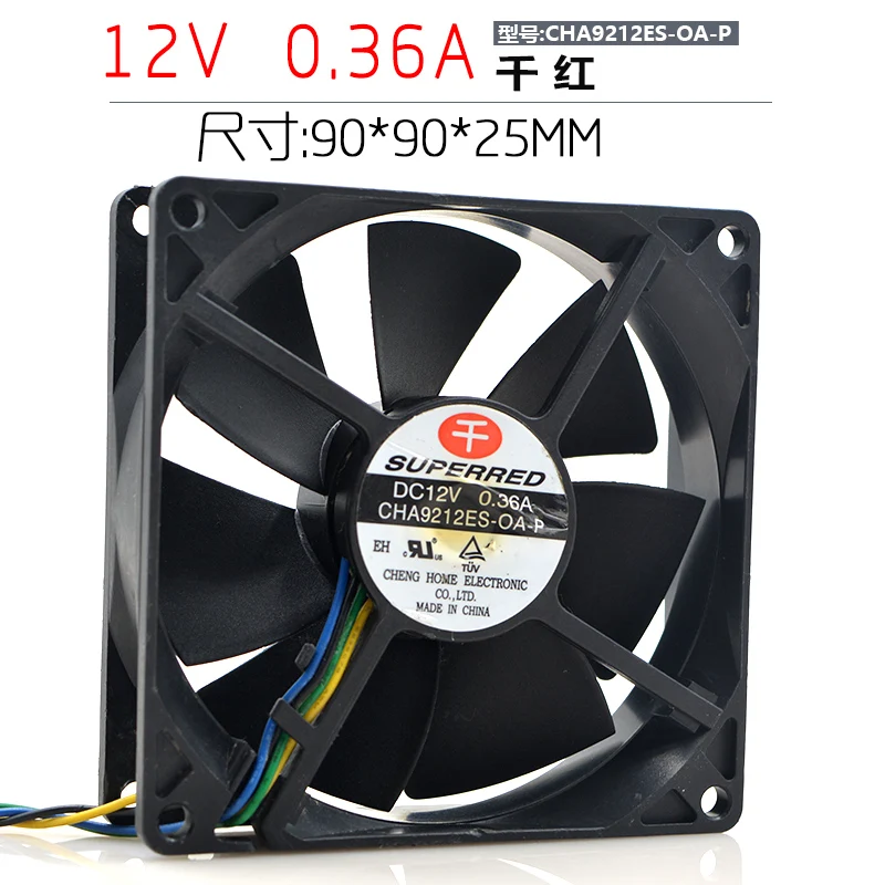 

Новый оригинальный CHA9212ES-OA-P 9025 12 В 0,36 9 см 4-провод PWM контроллер температуры вентилятор охлаждения