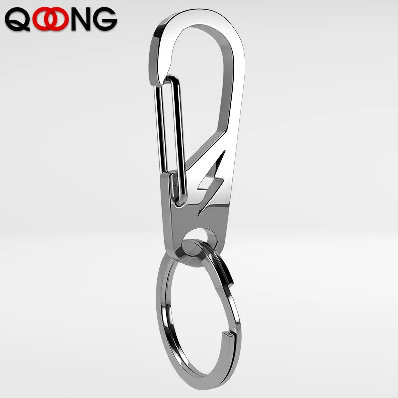 High Quality 304 Stainless Steel KeyChain For Car Man Women Buckle Key Rings Metal Luxury Key Chains Lightning Sign Keyring Y99