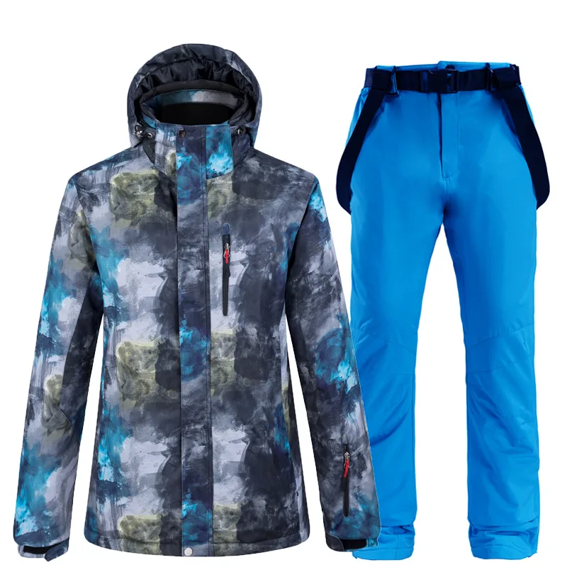 New Mens Ski Suit Super Warm Waterproof Windproof Snowboard Jacket Winter Snow Suits Male Skiing Snowboarding Sets