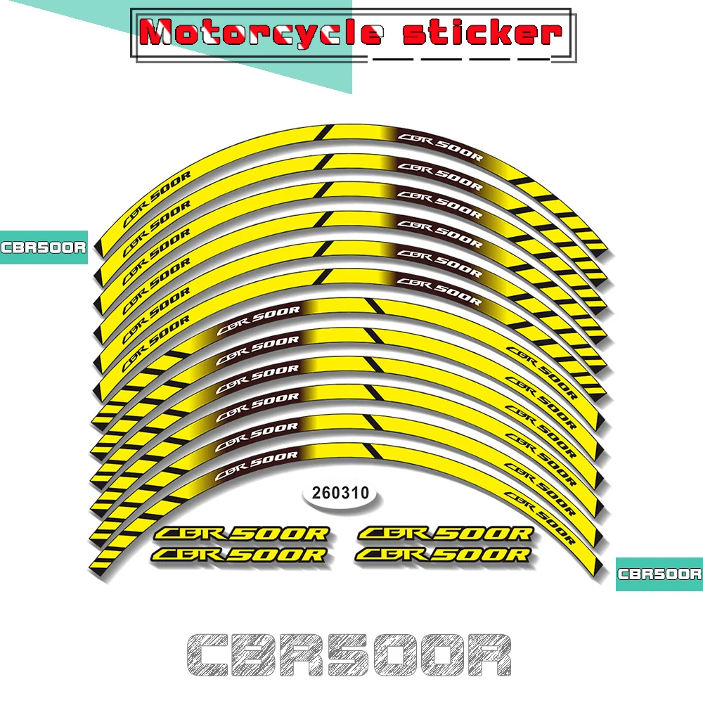 

Motorcycle Inner Ring Stripe Waterproof Stickers Color Decorative Decals Protection Rim Tape for HONDA CBR500R cbr500r