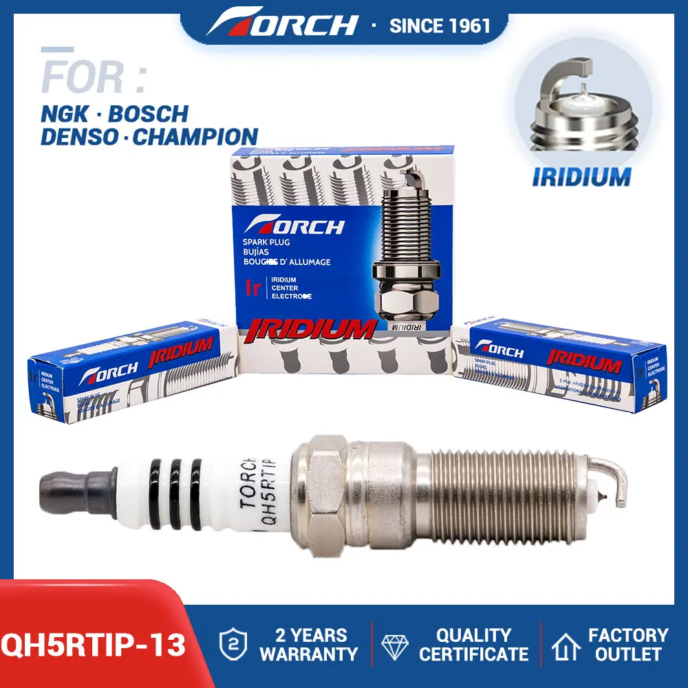 Iridium Platinum Spark Plug TORCH QH5RTIP-13 Replace for Candle MOTORCRAFT AYSF32YPC AYFS32YR FORD 6M8G 12405 BB 6118 61240 5BB